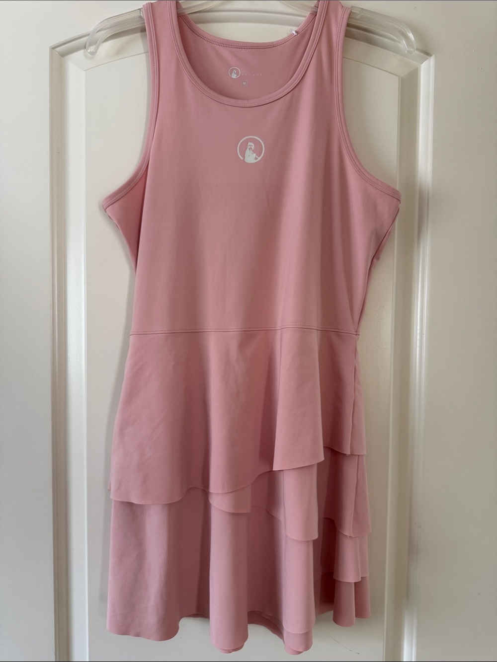 Quiet Please Pink Tiered Athletic Dress Size M